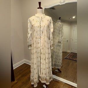 Long white embellished dress